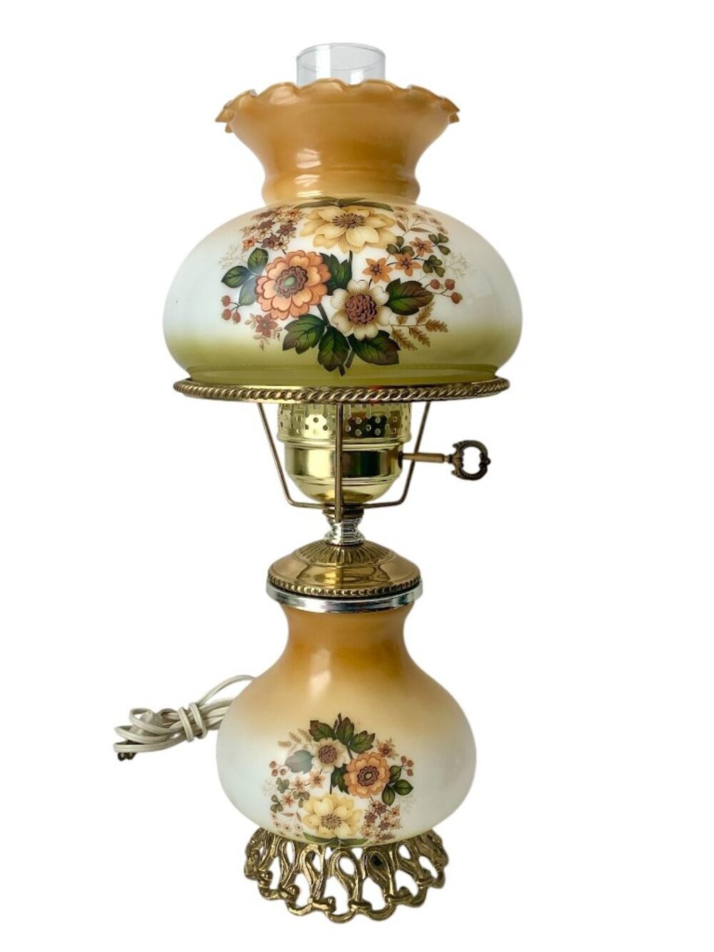 Vintage "Gone with the Wind" Style Electric Hurricane Parlor Lamp